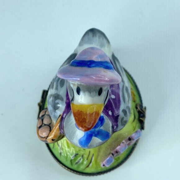 A383 EE signed Limoges Mother Goose go home pink bonnet by the fence 3" - Picture 5 of 7